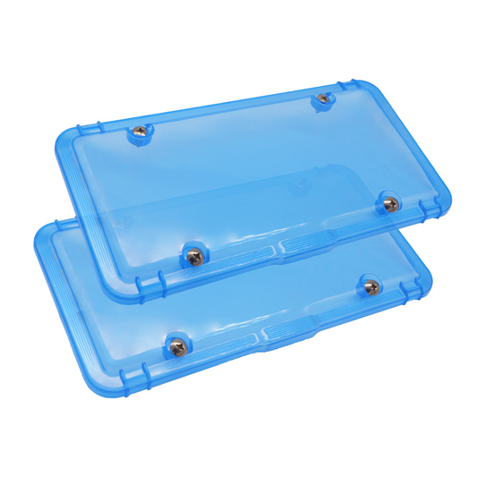 Luxe Shield, Premium Blue License Plate Covers (2-Pack) includes Stainless Screws