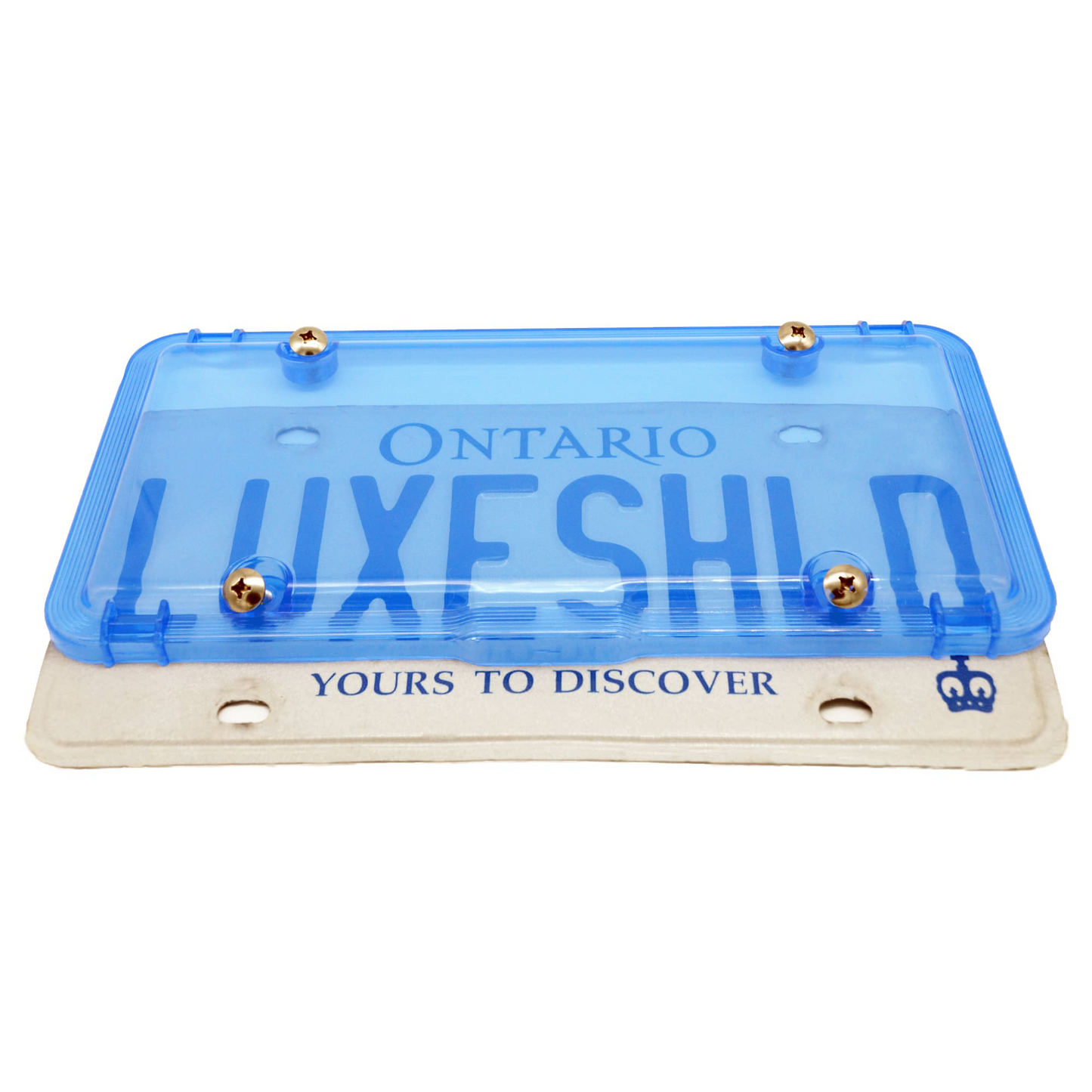 Luxe Shield, Premium Blue License Plate Covers (2-Pack) includes Stainless Screws