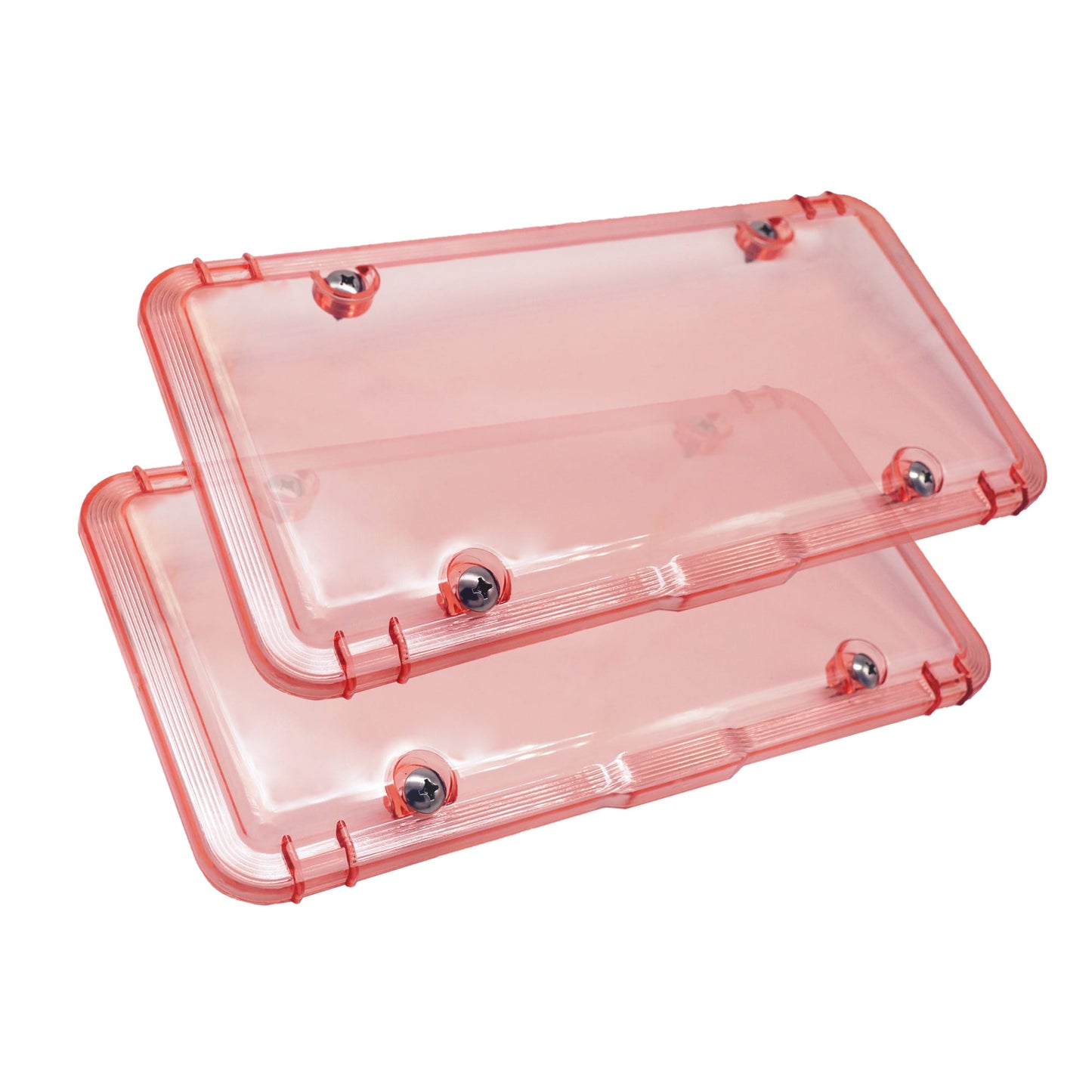 Luxe Shield, Premium Pink License Plate Covers (2-Pack) includes Stainless Screws