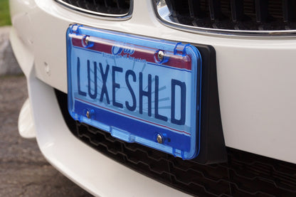 Luxe Shield, Premium Blue License Plate Covers (2-Pack) includes Stainless Screws