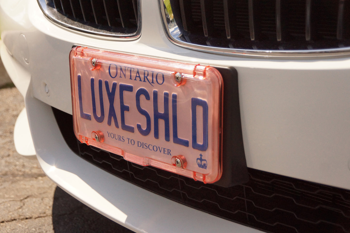 Luxe Shield, Premium Pink License Plate Covers (2-Pack) includes Stainless Screws