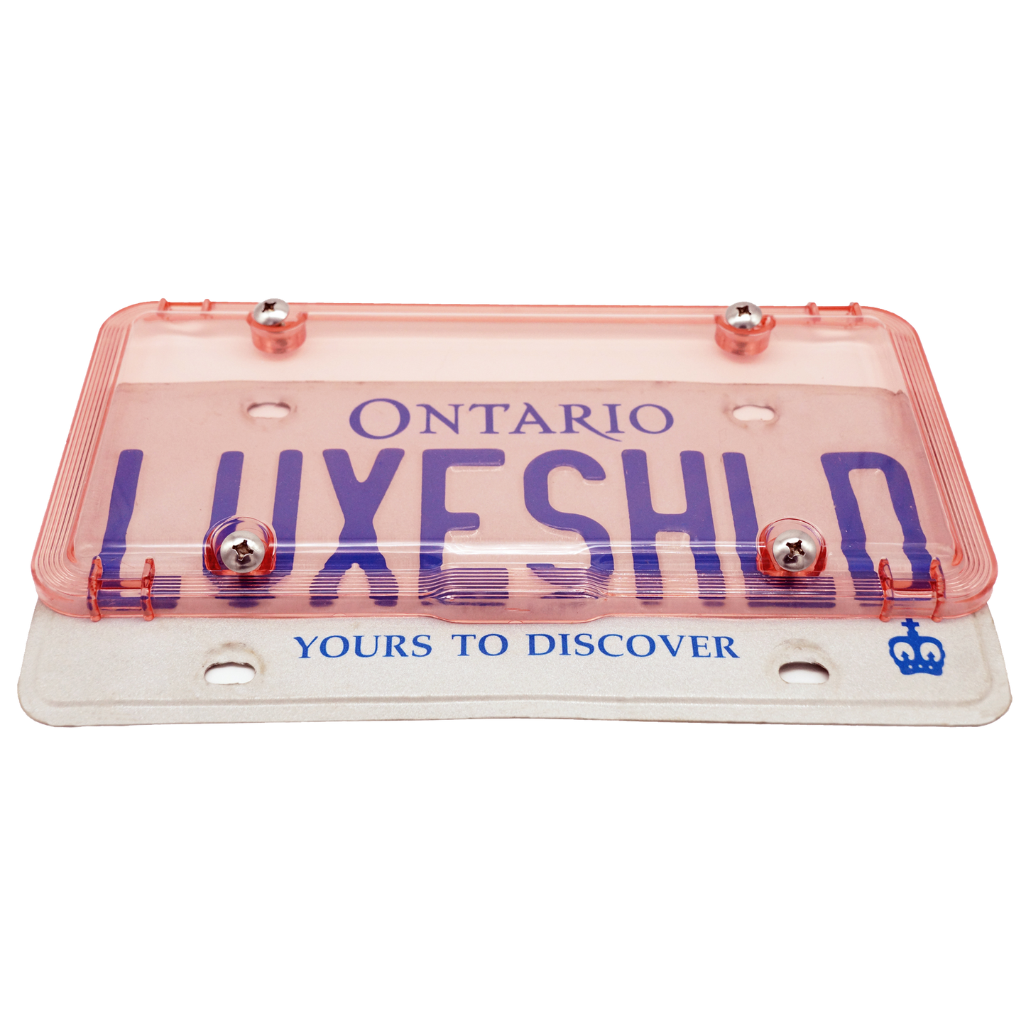 Luxe Shield, Premium Pink License Plate Cover includes Stainless Screws