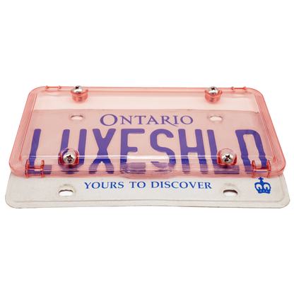 Luxe Shield, Premium Pink License Plate Cover includes Stainless Screws