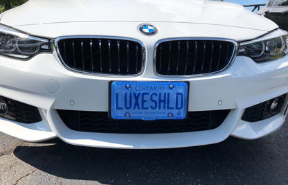 Luxe Shield, Premium Blue License Plate Cover includes Stainless Screws