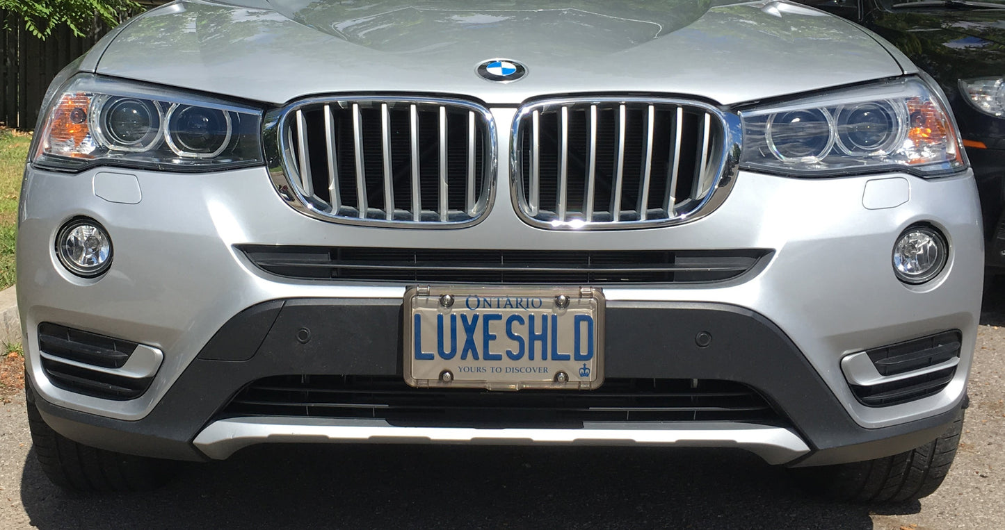 Luxe Shield, Premium Smoked License Plate Cover includes Stainless Screws