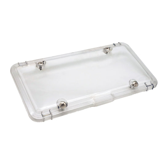 Premium Clear License Plate Cover includes 4 Stainless Steel Screws