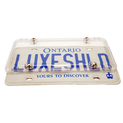 Premium Clear License Plate Covers (2-Pack) includes 8 Stainless Steel Screws