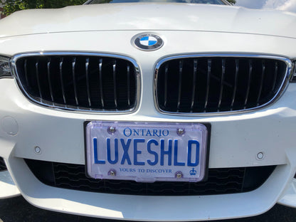 Luxe Shield, Premium Purple License Plate Cover incl Stainless Steel Screws