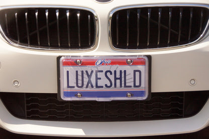 Luxe Shield, Premium Purple License Plate Cover incl Stainless Steel Screws