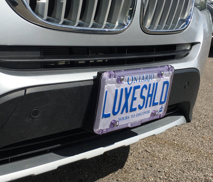 Luxe Shield, Premium Purple License Plate Cover incl Stainless Steel Screws