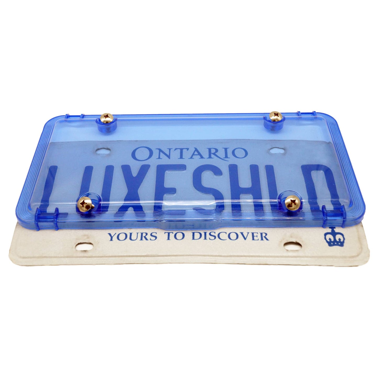 Premium Blue License Plate Covers (2-Pack) includes 8 Stainless Steel Screws