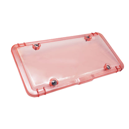 Premium Pink License Plate Cover includes 4 Stainless Steel Screws