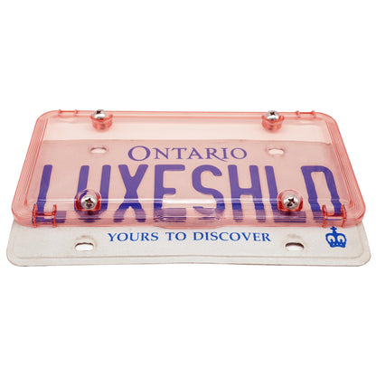 Premium Pink License Plate Covers (2-Pack) includes Stainless Steel Screws