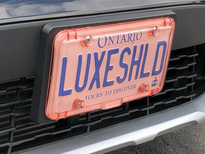 Premium Pink License Plate Cover includes 4 Stainless Steel Screws