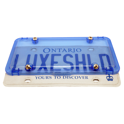 Premium Blue License Plate Cover includes 4 Stainless Steel Screws