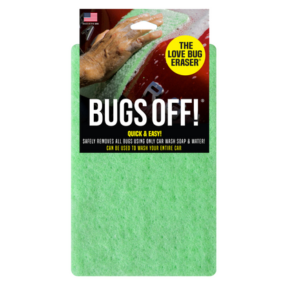 Bugs Off® Pads -  (2pk Jumbo 6” x 9.5”) - Durable & Reusable Car Wash Sponge - Bug Remover for Car Detailing - Great for Everyday Use…