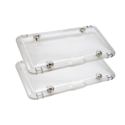 Premium Clear License Plate Covers (2-Pack) includes 8 Stainless Steel Screws